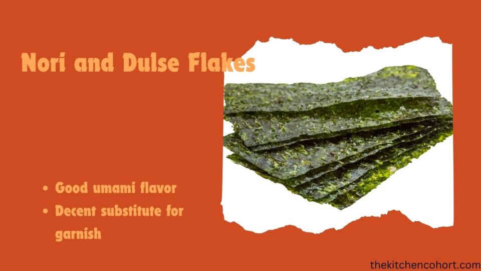 Using nori and dulse flakes as substitute