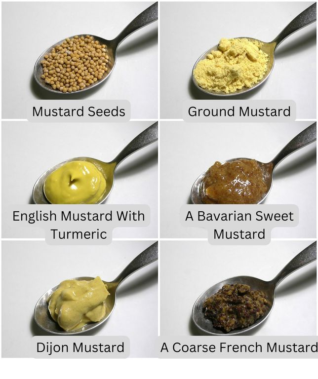 Some different types of mustard