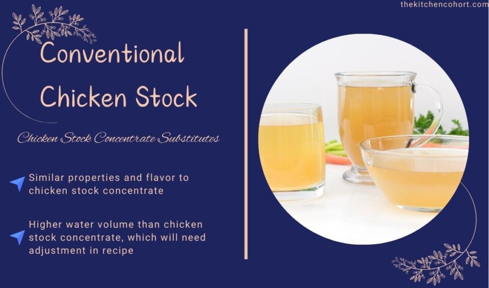 Conventional chicken stock as substitute for chicken stock concentrate