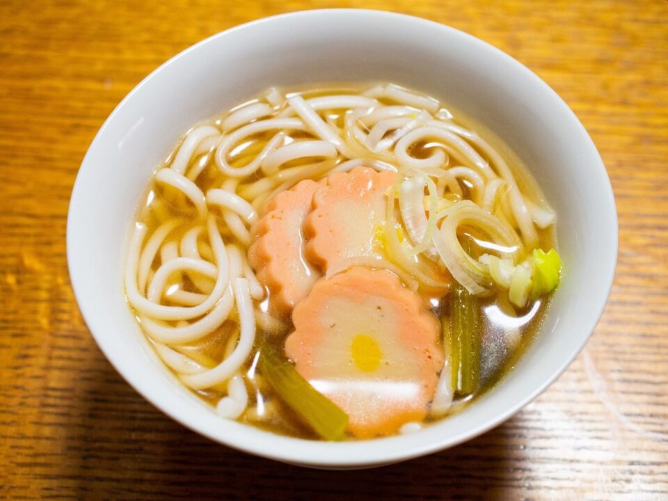 udon noodles in a bowl