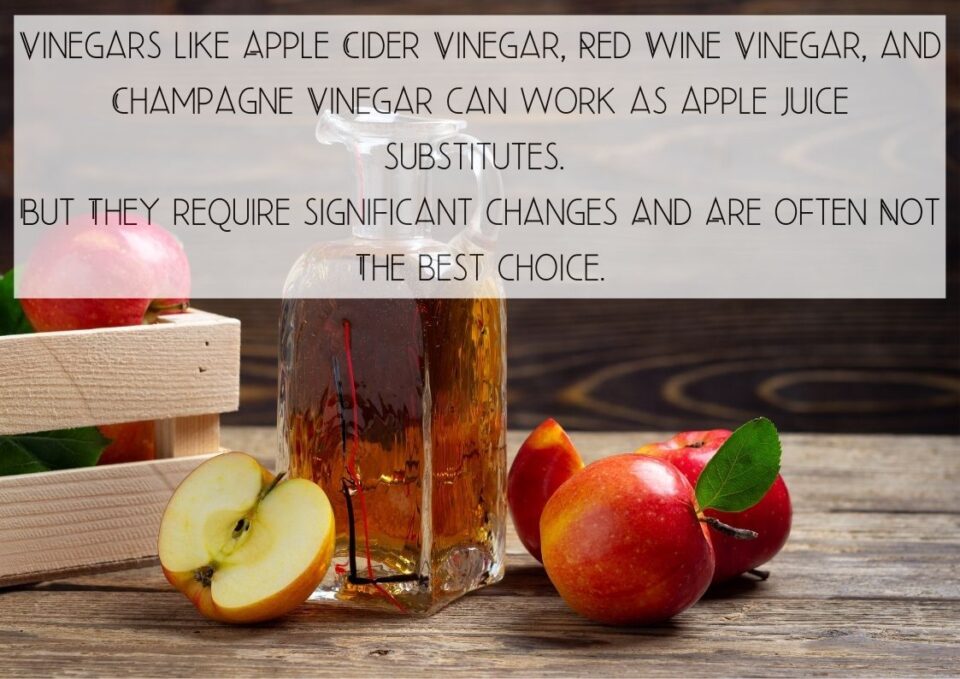 Vinegar as apple juice substitute - apple cider vinegar_white wine vinegar