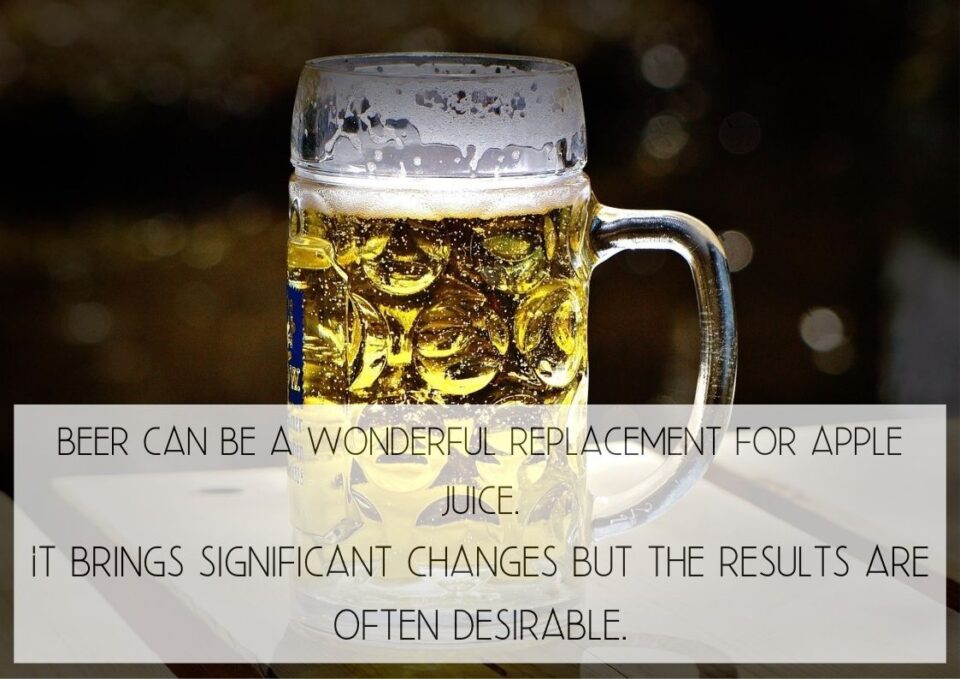 beer as apple juice substitute for baking and cooking