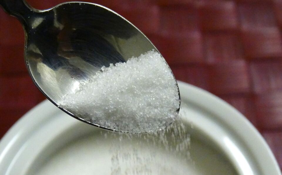 sugar on spoon
