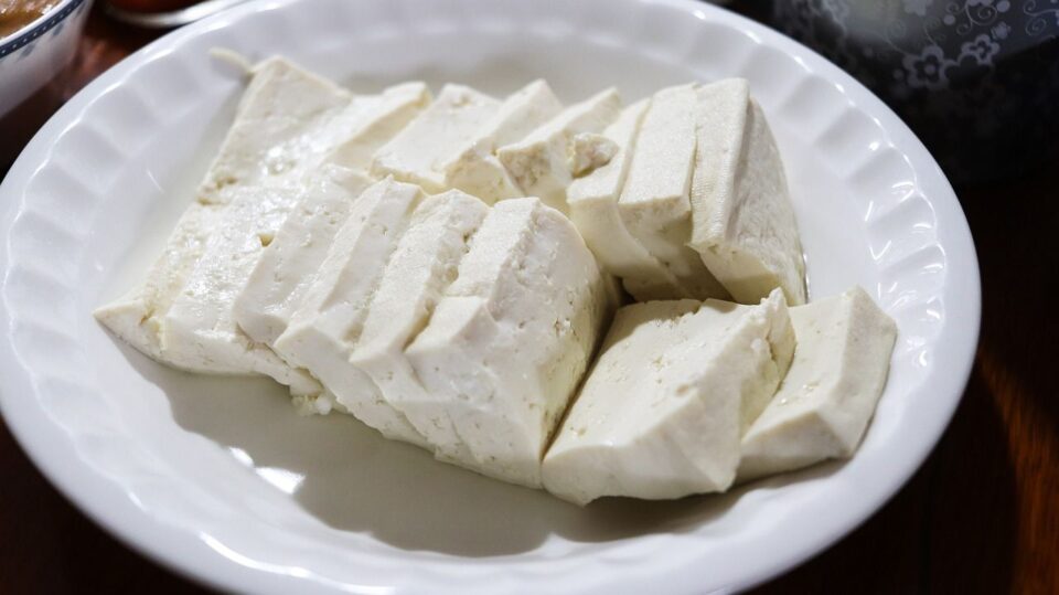 tofu on a plate
