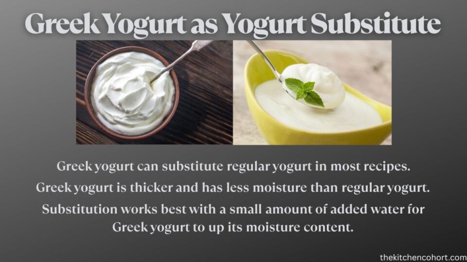 Greek yogurt as yogurt substitute