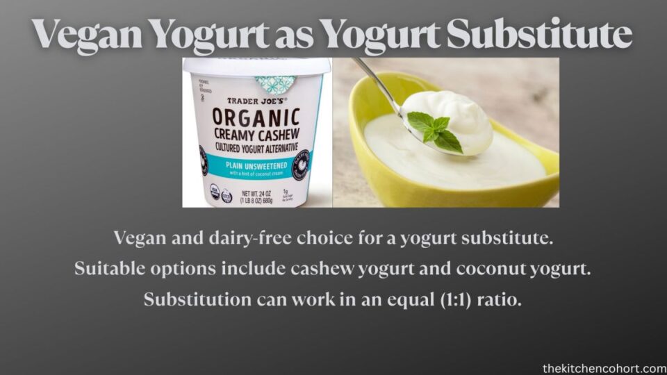 using vegan yogurt to substitute for regular yogurt