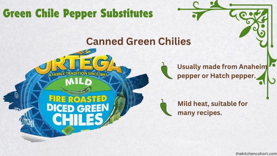 using canned green chilis to substitute for green chili